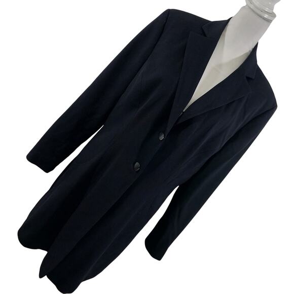 LARRY LEVINE/DRESSBARN! TAILORED BLACK LONG LGTH, DRAPEY & ELEGANT JACKET! SZ 14 - Picture 14 of 14
